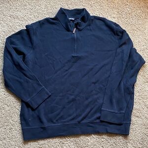 Men's Navy Half-Zip Sweater Lands End 3X/T